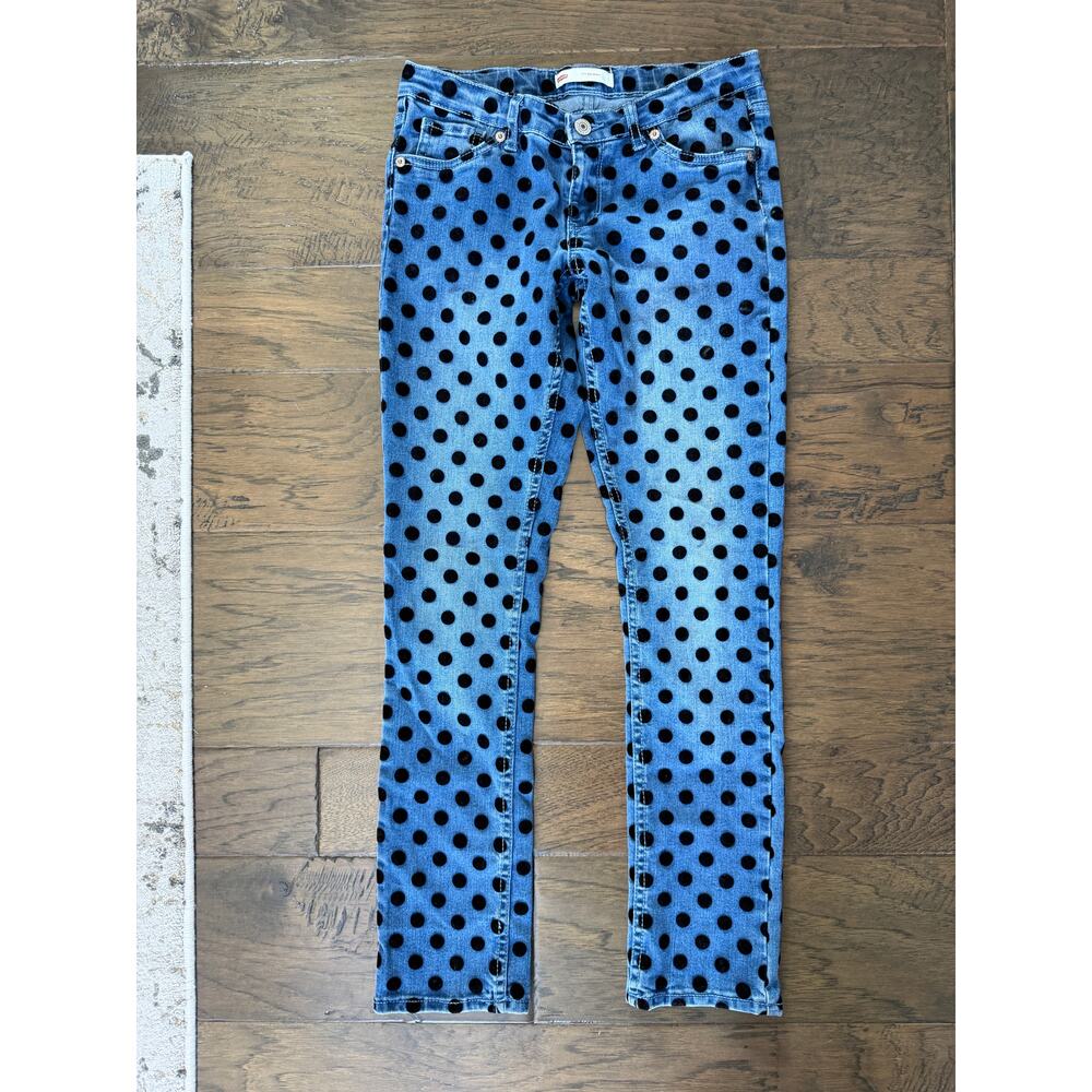 Levi's 711 Skinny Polka Dot Jeans Girls 14‎  Great condition